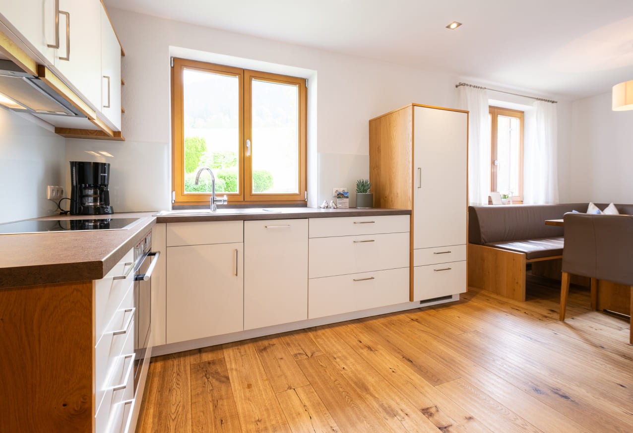 Küche im Appartement am Bauernhof