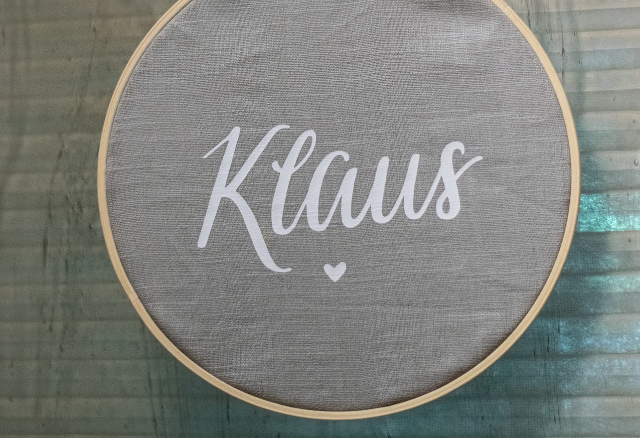 Türschild für die Ferienwohnung Klaus