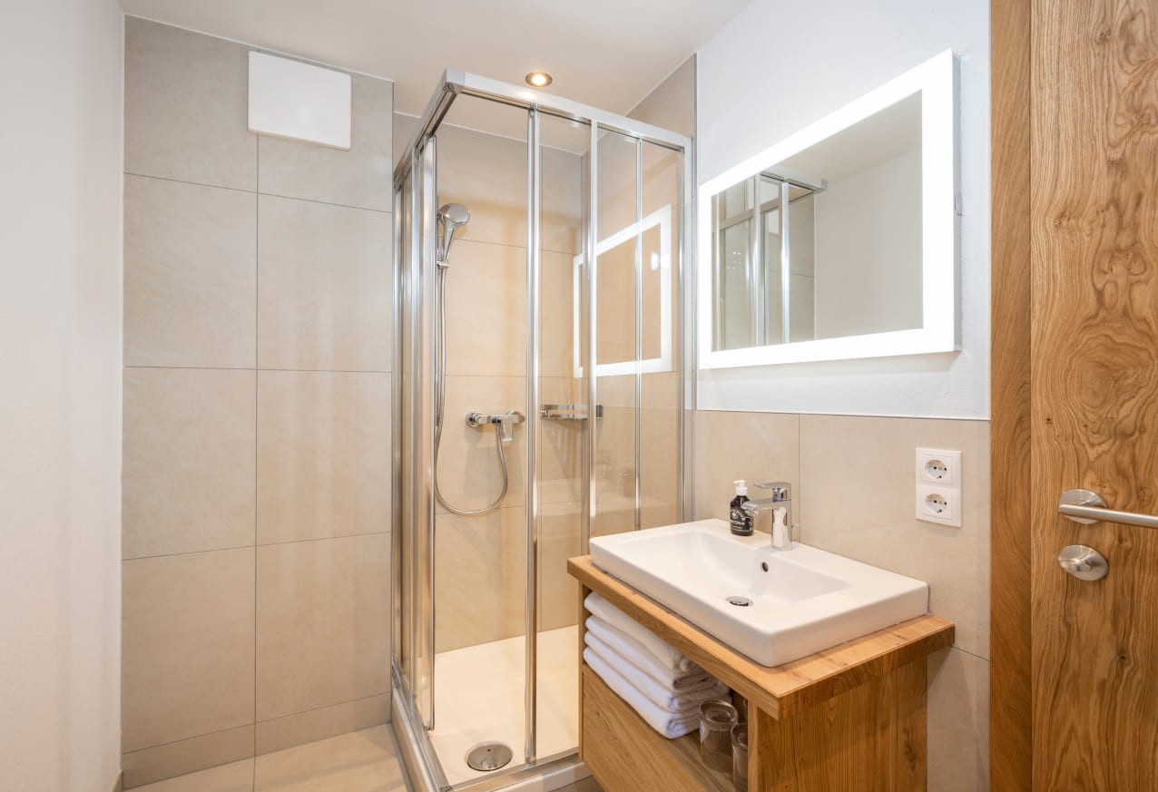 Badezimmer in der Ferienwohnung am Bauernhof