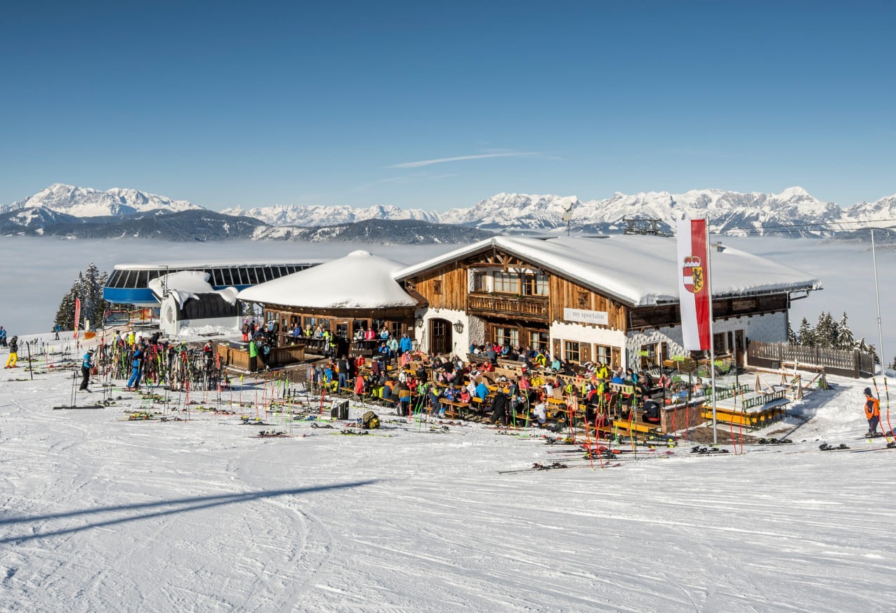 Die Skihütte My Sportalm im Skigebiet Radstadt-Altenmarkt an der Bergstation Königslehen